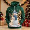 Men Hoodie Green Christmas Tree Elf Print Breathable Pullover Sweatshirt for Xmas Holiday Party Gathering Funny Christmas Hoodie