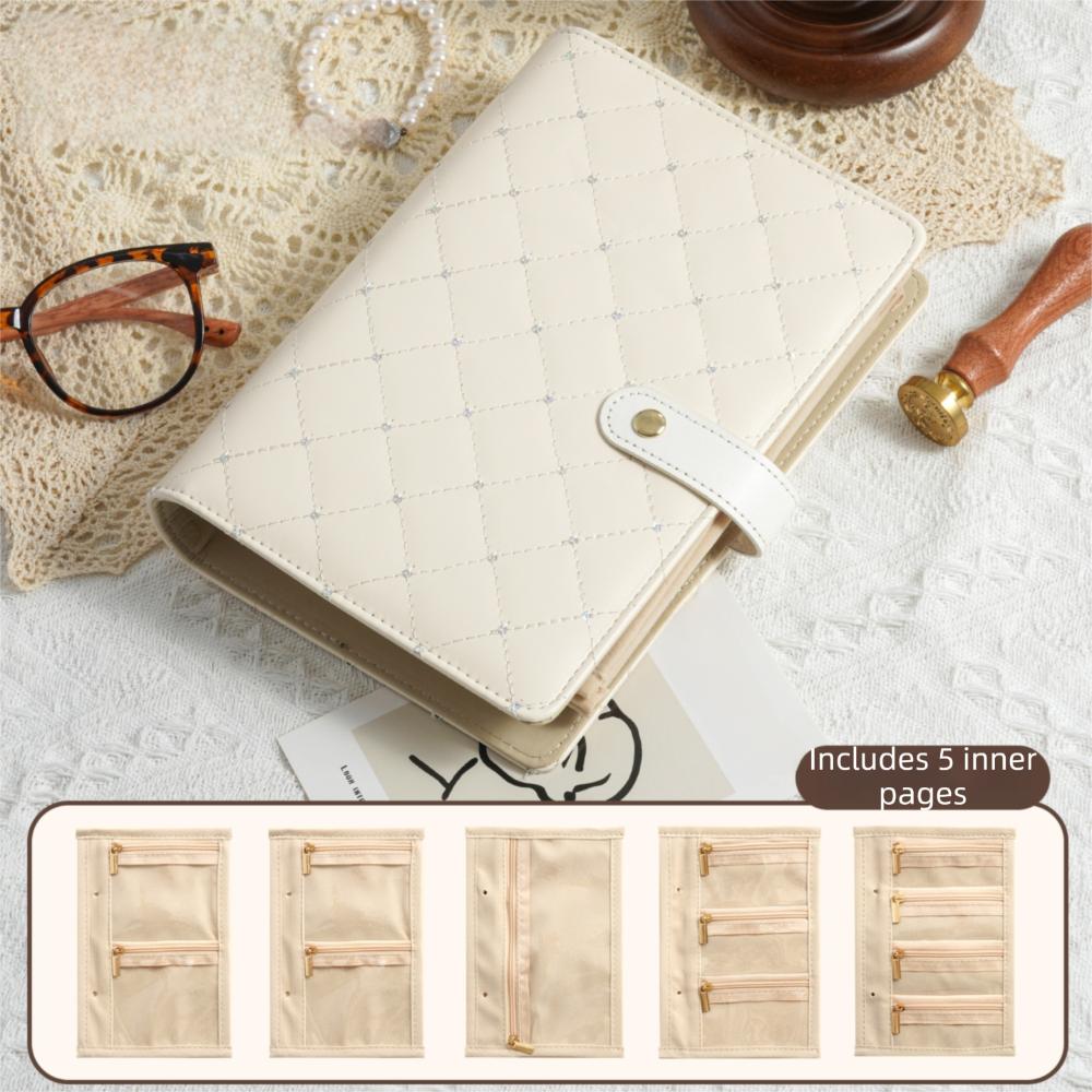 PU Leather Jewellery Binder Zipper Jewelry Organizer Roll Creative Jewelry Storage Bag Necklace