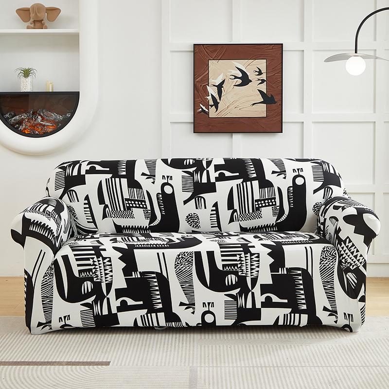 Printed Stretch Sofa Couch Cover for Living Room L Shaped Combination Chaise Sofa Slipcover Home Decor 1/2/3/4 Seats Removable