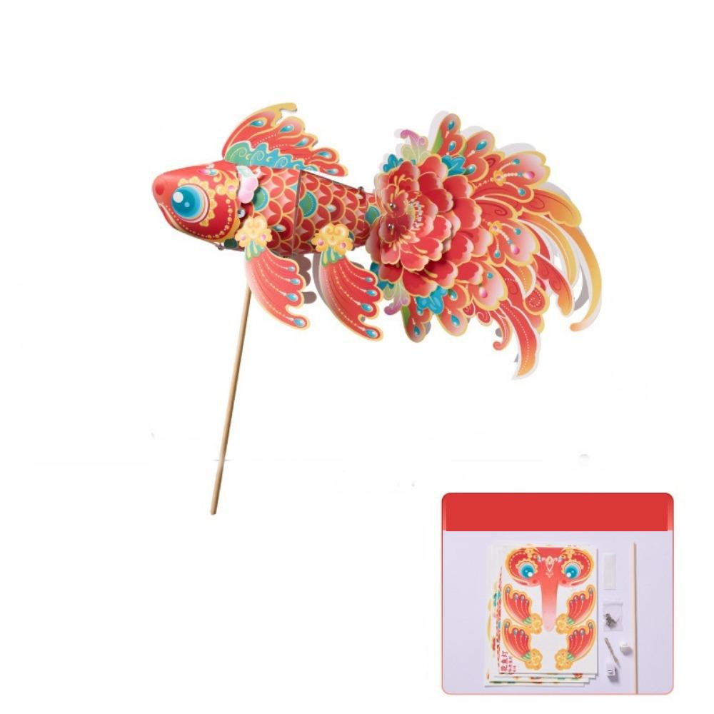 Handmade Handheld Fish Lantern Glowing DIY Lantern Material Kit  Mid-Autumn Festival