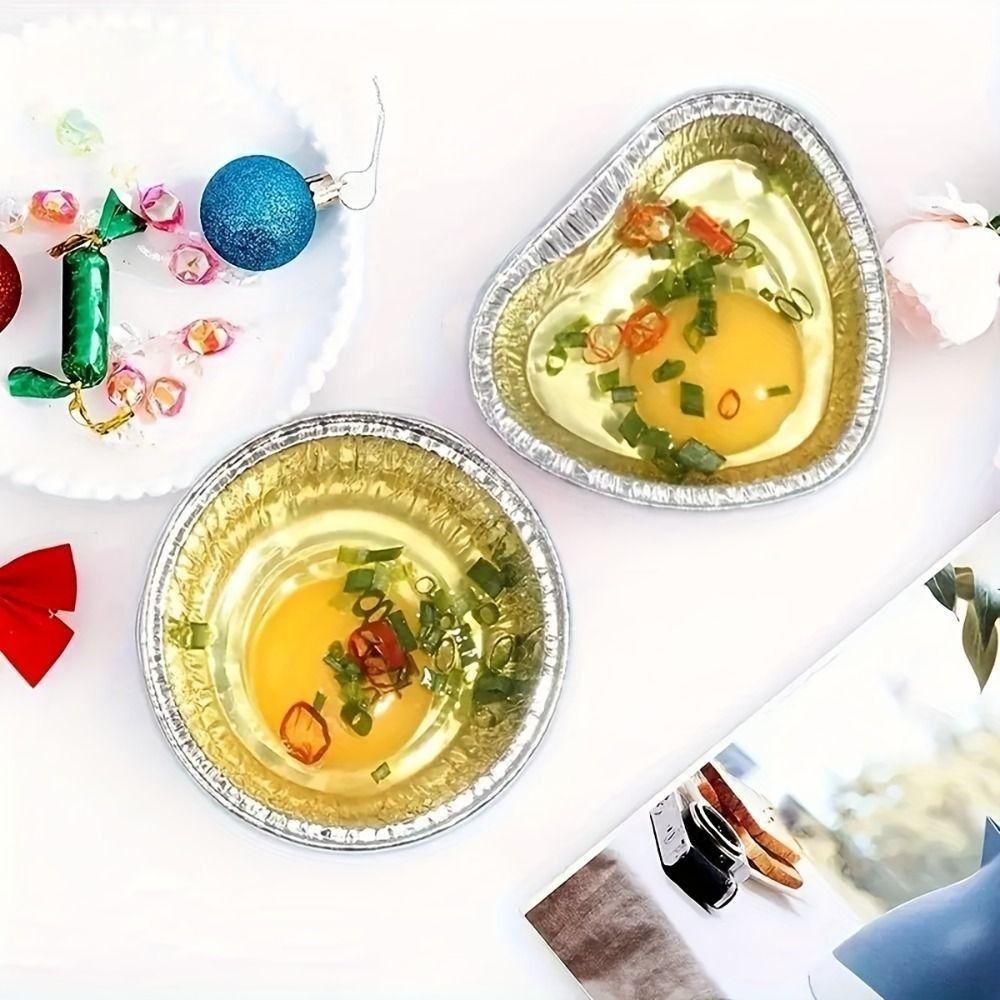 50Pcs Non-stick Baking Cup Tray Disposable Tinfoil Tray Aluminum Tin Foil Baking Pans  Pudding