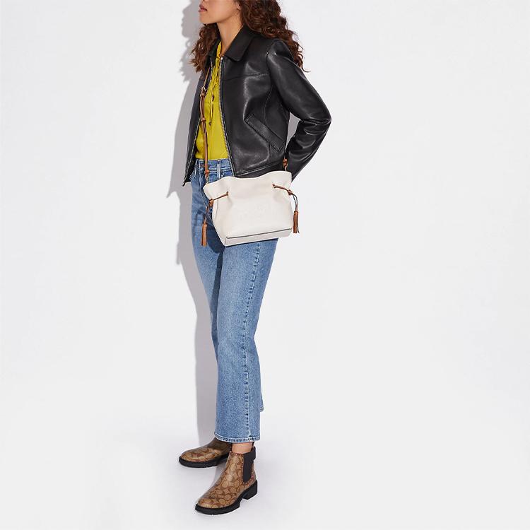 New COACH Andy Cow Leather Handbag Shoulder Bag Crossbody Bag Medium Size Women's White CA164-IMCAH