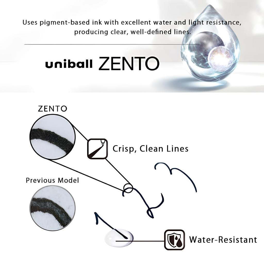 Mitsubishi Pencil Лимитированная серия uniball ZENTO Модель Signature Камень Латунь 0.5 мм UBZHT05.STB