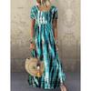 Женские летние платья с принтом тай-дай, длинные, свободные, повседневные, повседневные