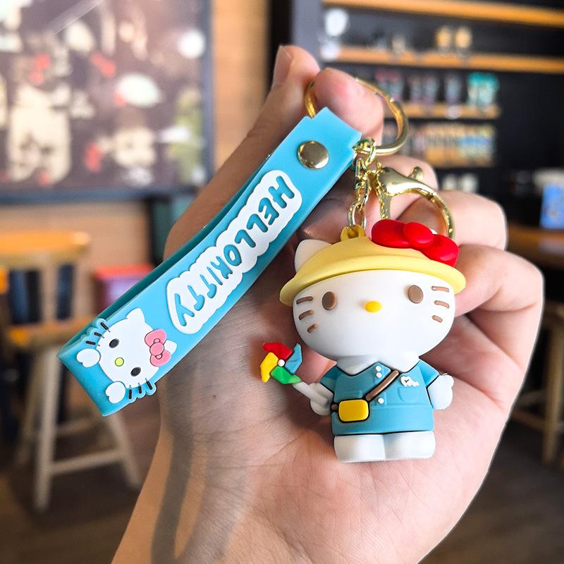 Ключница Kt Sanrio Фигурка кота Kt Брелок Курамицу Студенческий Маленький Подарок Каваи Милые Персонализированные Подарки Мода Y2k Игрушки Аниме