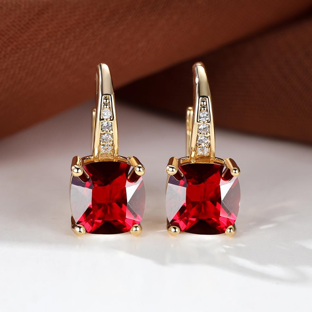 Серебряные серьги-кольца цвета розового золота с геометрическим изумрудом и зеленым камнем, свадебные висячие серьги для женщин