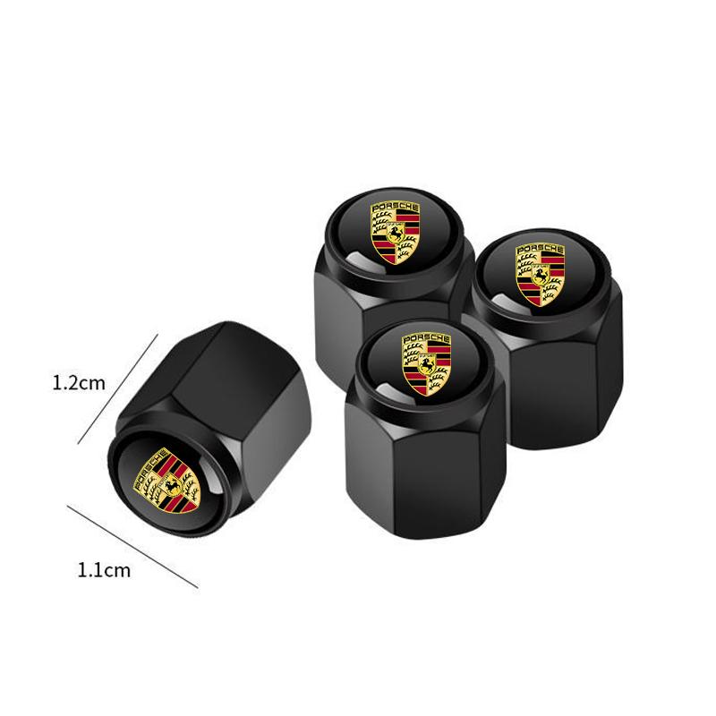 5pc/Set Metal Car Wheel Tire Valve Air Stem Cap For Porsche Panamera Macan Boxster Cayman Cayenne 911 718 Decoration Accessories