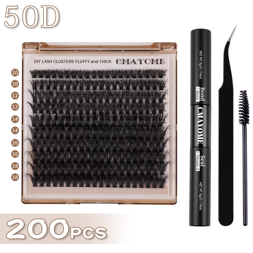 Dense D-Song Single-Cluster False Eyelashes 10-18Mm Daily Natural Curling Diy Segmented Grafting