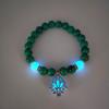 Natural Stone Bracelet Yoga Healing Luminous Glow In The Dark Bracelet Lotus Charm Beads Bracelet for Men Women Prayer Buddhism