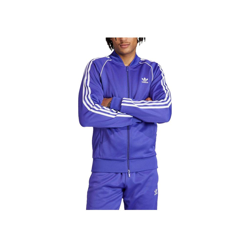 Adidas Originals Logo Print Straight Fit Comfortable Breathable Jacket Men Jacket Blue IR9885