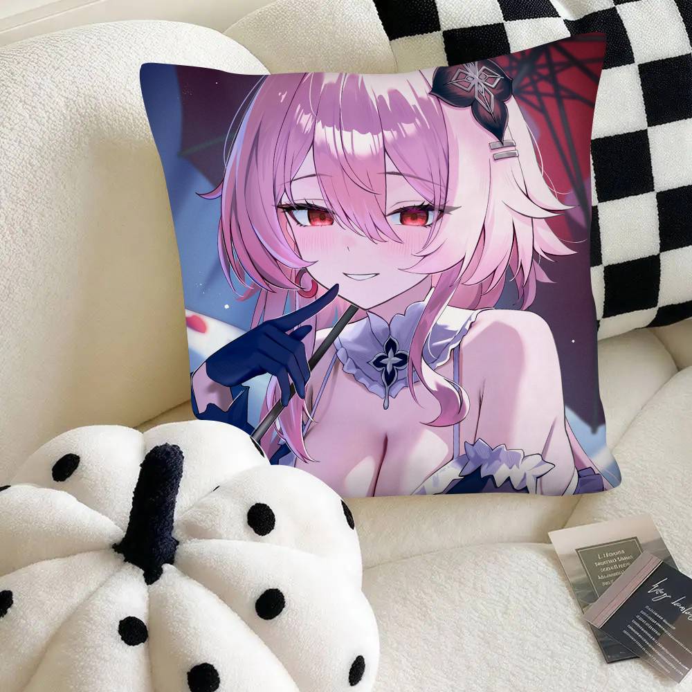 Evernight Милая девушка Чехол для подушки Honkai Star Rail Квадратная подушка Спальня Диван Досуг Комфортная подушка Автомобиль Украшение для дома