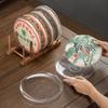 Wooden Puer Tea Cake Display Rack Handmade Chinese Style Shelf 3 5 Or 7 Discs With Clear Storage Box