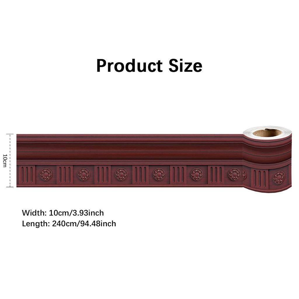 240cm Length Luxury Skirting Corner Wall Sticker Bathroom Office Glass Waist Line Home Decor Waterproof Floor Waveguide Art Wallpaper