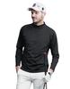 DIVINER GOLF Men's Mock Neck Long Sleeve T-Shirt with Logo, Size L, Black.