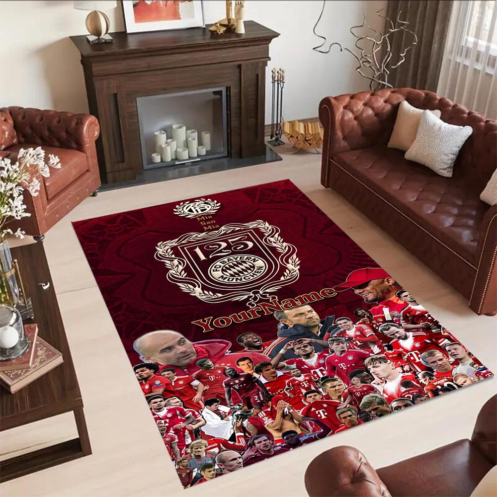 Bayern Munich Personalized Text Carpet Suitable for Outdoor Playrooms Entryway Dining Room Anti-slip Rug Decorate Offices