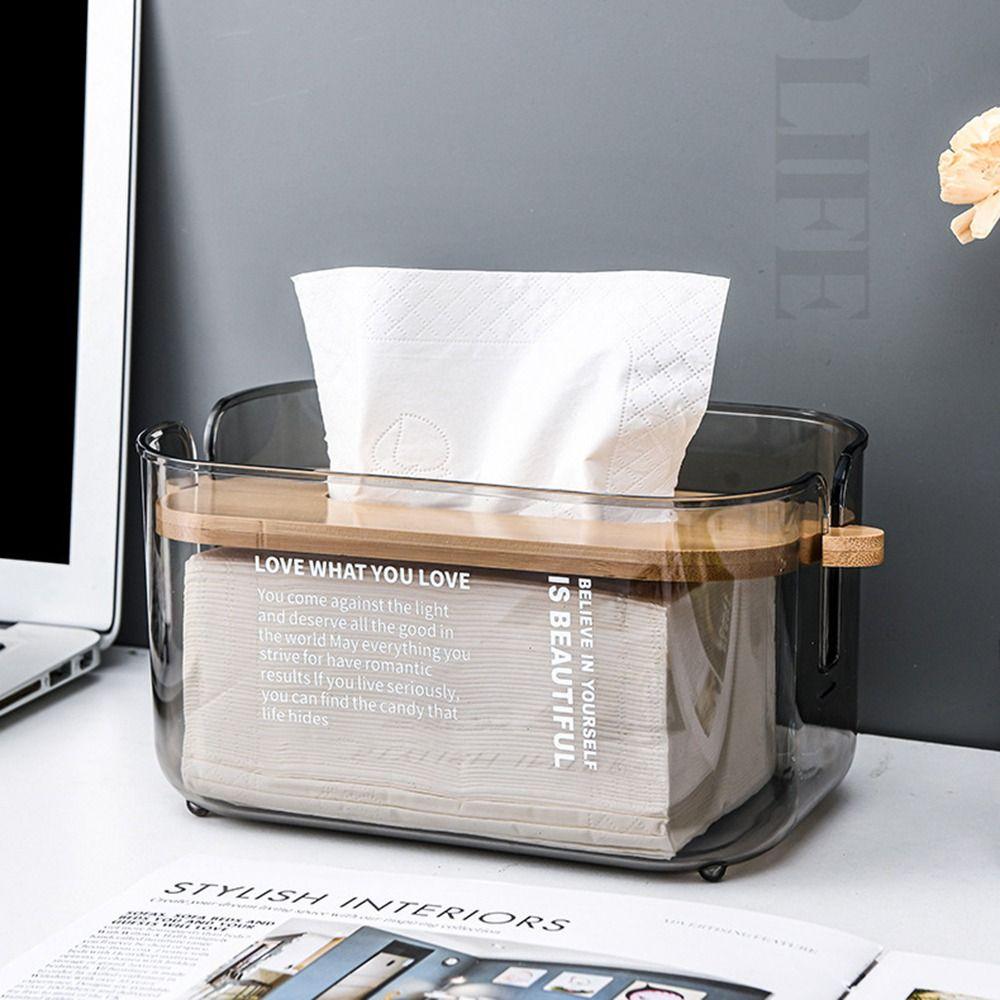 Waterproof Transparent Tissue Box Adjustable Facial Tissue Holder Home Living Room