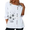 Elegant Women's Cotton Top with Multiple Fashionable Printed Designs, Round Neck, and Long Sleeves