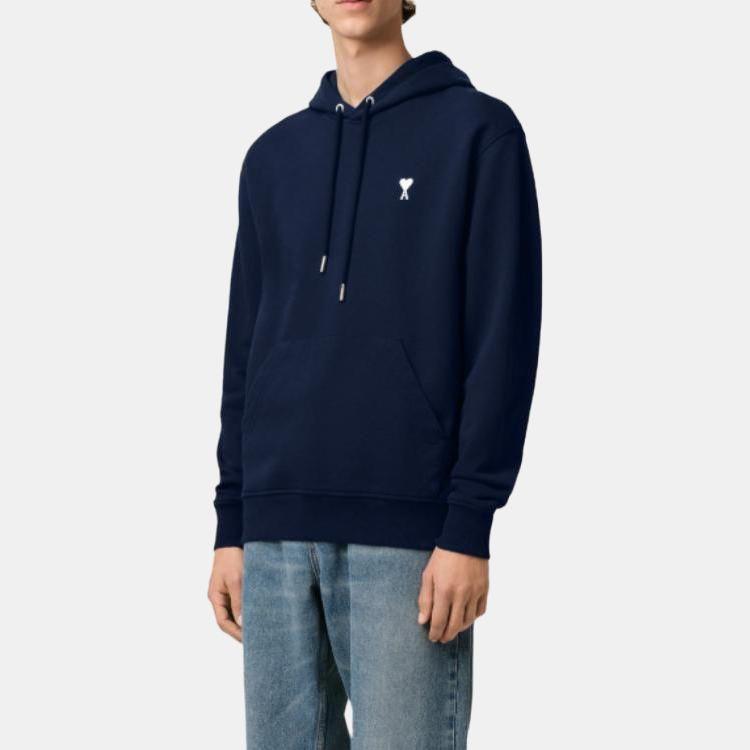 Ami Paris Ami De Coeur Logo Embroidered Drawstring Hoodie HSW260730-430
