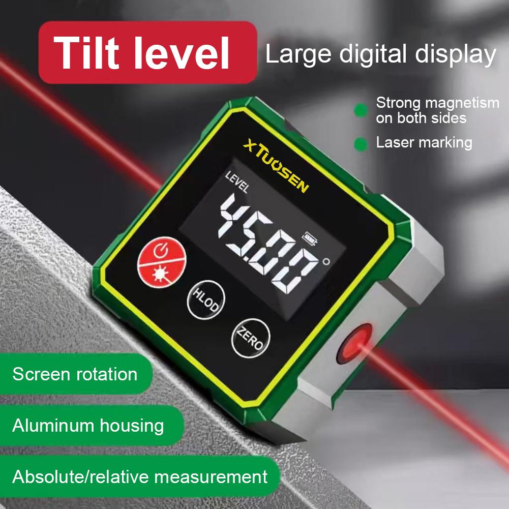 Magnetic Angle Finder with LCD Backlight Level Angle Gauge Level Angle Measurement Tool for Woodworking Table Saw Metalworking