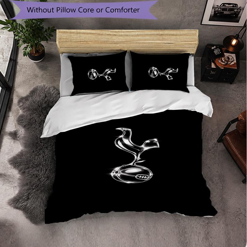 Tottenham Hotspur 3 Piece Bedding Set Soft Duvet Cover Set with Pillowcases Printed Bedroom Decor Set for Home