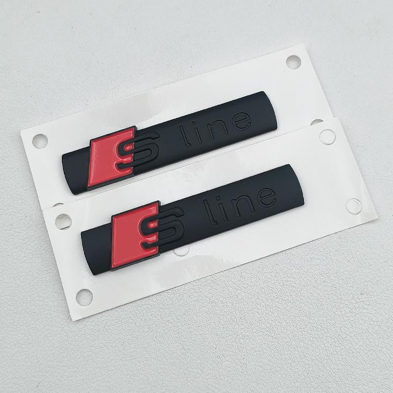 2pcs ABS S Line Logo Sline Badge Car Fender Side Emblem For qwe12 A3 A4 A5 A6 A7 A8 A1 A2 Q2 Q3 Q4 Q5 Q7 Q8 S3 S4 S5 S6 S7 TT RS
