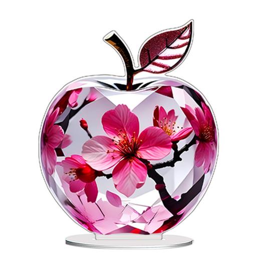 2D Flat Acrylic Apples Fantasy Worlds In Apples Ornament Desktop Decoration Apples for Living Room Bedroom Shelf Cabinet Decor
