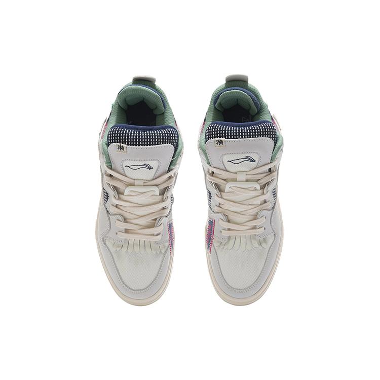 Li Ning Wave Pro Скользкие, износостойкие, легкие низкие кеды для скейтбординга Мужские Серый Зеленый AECR097-1