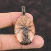 Древо жизни Солнечный камень Драгоценный камень Медный кулон Медная проволока Кулон ручной работы Подарок на годовщину Проволочная обмотка Ювелирные изделия из солнечного камня