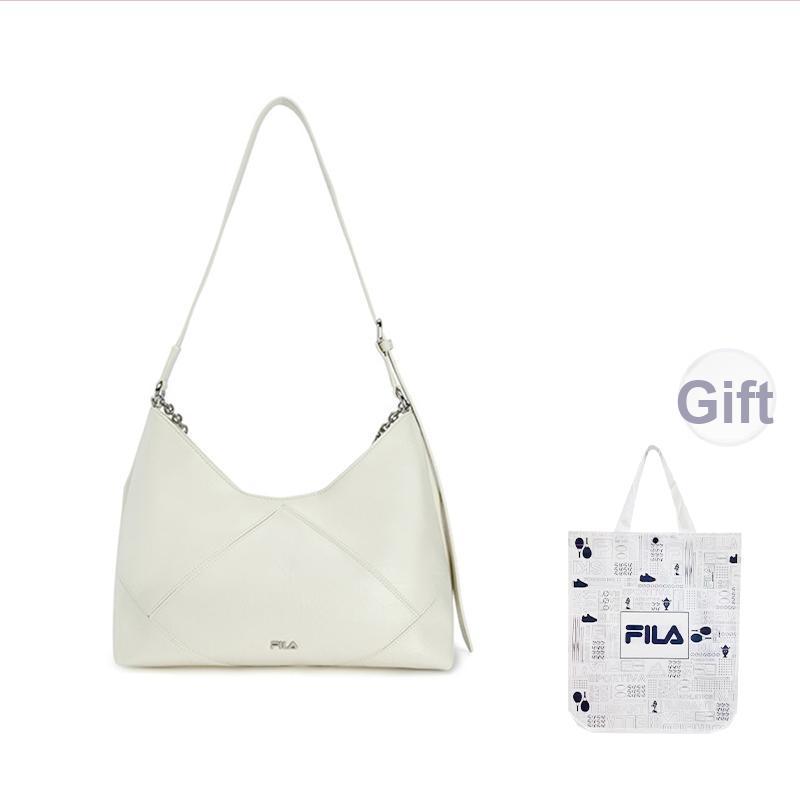 New FILA PU Shoulder Bag Women's Cloud White F13W538162FWT