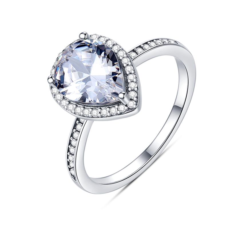 Модный тренд 925 Серебряное кольцо на палец Женские кольца Бесконечный цветок Принцесса Wishbone Сердце Обручальное кольцо Популярные ювелирные изделия Anillo