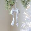 Flocking Christmas Hanging Pendants White Christmas Tree Ornament Xmas Ball  For Christmas