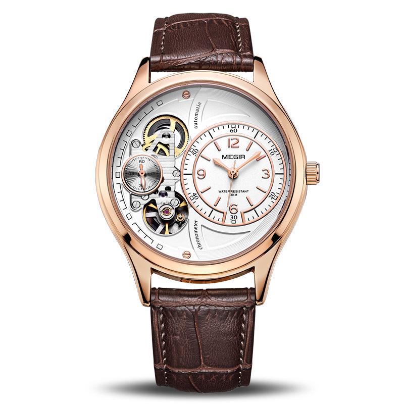 Megir Original Men Watch Top Brand Luxury Quartz Watches Relogio Masculino Leather Military Watch Clock Men Erkek Kol Saati 2017
