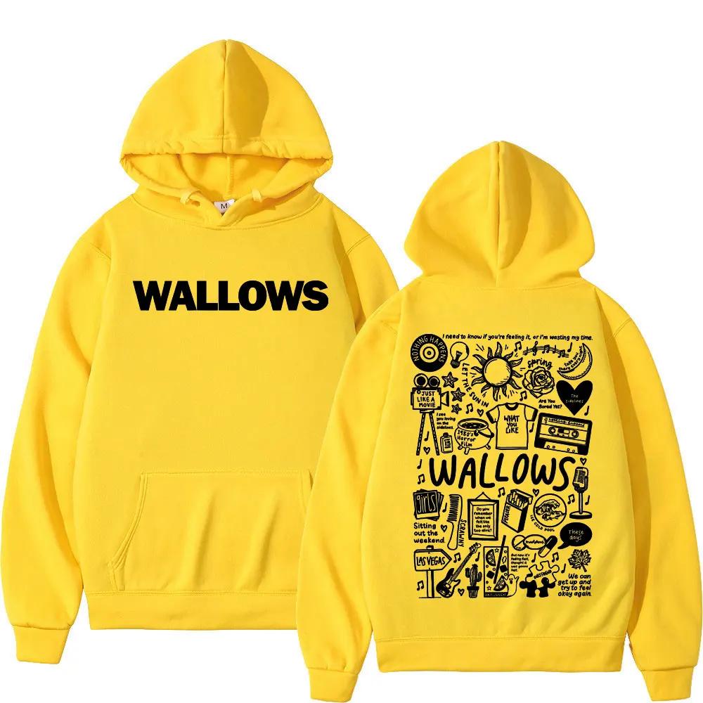 Осенне-зимние теплые худи с рок-группой Wallows Tour, мужские и женские модные ретро-худи с длинным рукавом