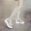 Roman Sandals Women Summer New High Barrel Hollow Thick Sole Women's Shoes Waterproof Platform Cool Boots Female Botas Mujer