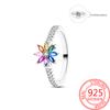 925 Silver Beautiful Stars and Moon Shining Sun Geometry Infinite Combination Ring Boutique Matching Gifts