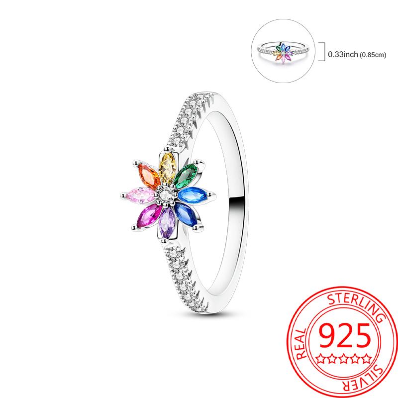 925 Silver Beautiful Stars and Moon Shining Sun Geometry Infinite Combination Ring Boutique Matching Gifts
