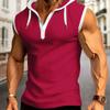 Men's Hooded Muscle Sleeveless Hooded Polo Shirt