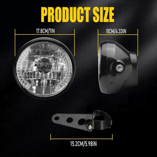 Для Honda VT Shadow VT750 VT1100 VT600 7-дюймовая светодиодная фара в сборе Plug and Play | AUXITO | 12V | Янтарный | 2 года гарантии | Герметичный блок |