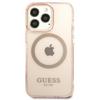 Guess Guhmp13Lhtcmp Iphone 13 Pro / 13 6,1 Różowy/Pink Twarde Etui Złota Obwódka Półprzezroczyste Magsafe
