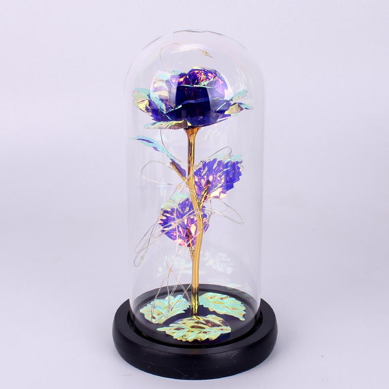 Christmas gift led night light rose gift box 11K gold foil flower Valentine's Day gift girlfriend LED night light