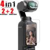 4PCS [2+2] Tempered Glass Lens + Screen Protector for DJI Osmo Pocket 3 Camera Tempered Glass Cover 0.3mm 9H Hardness Anti-Scrach [2+2Pack] Pocket3