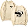 Белая лиса, осенне-зимняя флисовая утолщенная толстовка с капюшоном, модная однотонная кофта, пальто с круглым вырезом, свободная толстовка с длинными рукавами