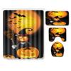 Halloween Shower Curtain Floor Mat Combination Four-Piece Set Bathroom Toilet Carpet Shower Room Mat Foot Mat