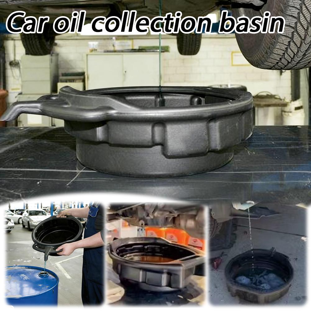 8L/15L Oil Drain Pan Waste Engine Oil Collector Oil Drip Tray with 3 Handles Car Maintenance and Repairing Oil Collect Basin