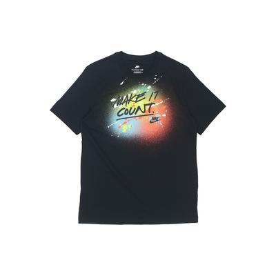 Футболка с коротким рукавом и логотипом Splatter Print, мужские топы, черные DJ5361-010