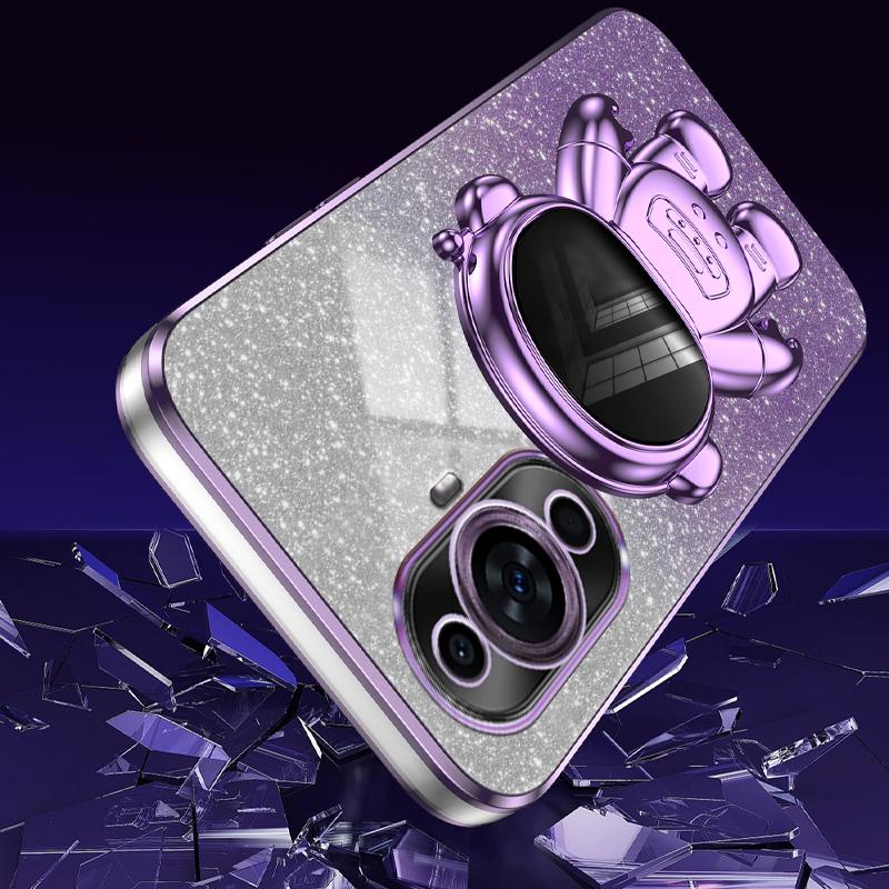 Чехол для Huawei nova 11 Pro/nova 11 Ultra Гальваническое покрытие Чехол для телефона Подставка-астронавт