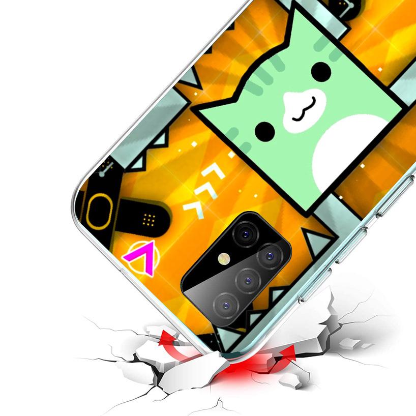 Чехол для телефона Geometry Dash для Samsung Galaxy A52 A32 A22 A12 A51 A31 A50S A30S A20S A10S Note 20 Ultra 10 Plus S10 A72 A71 G