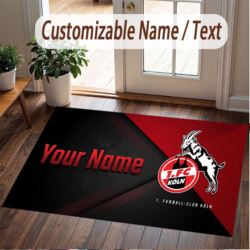 Custom Rug FC Köln Pattern Print Name Text Soft Non‑Slip Floor Carpet for Home Indoor Decoration