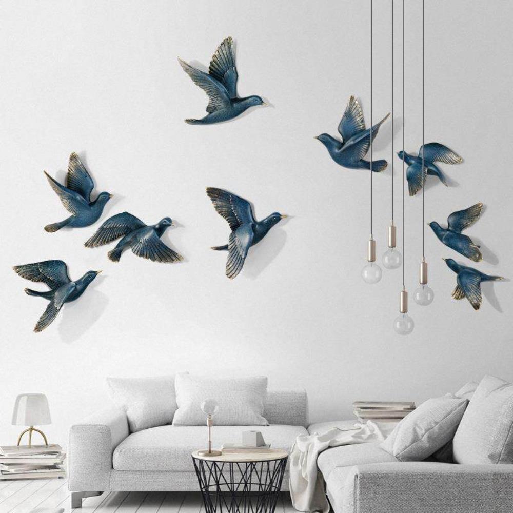 European-style Three-dimensional Bird Wall Decoration Swallow Wall Hanging Abstract Animal Ornaments Home Wall Decoration