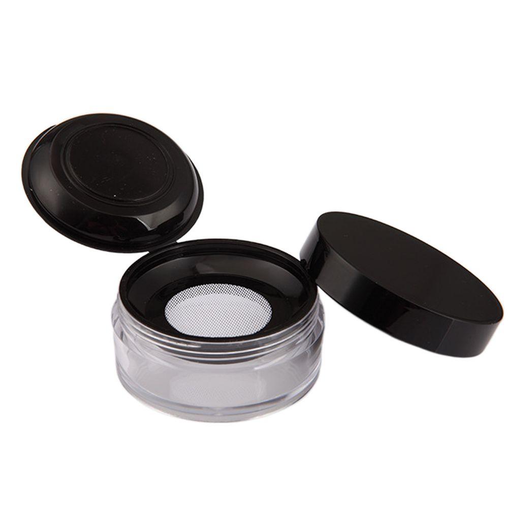 Container Round Plastic Cosmetic Container Empty Powder Case Loose Powder Pot Travel Makeup Jar